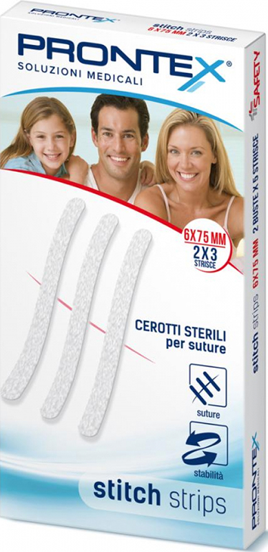 PRONTEX STITCH STRIPS 6X75 10 PEZZI - Farmacia Del Monaco