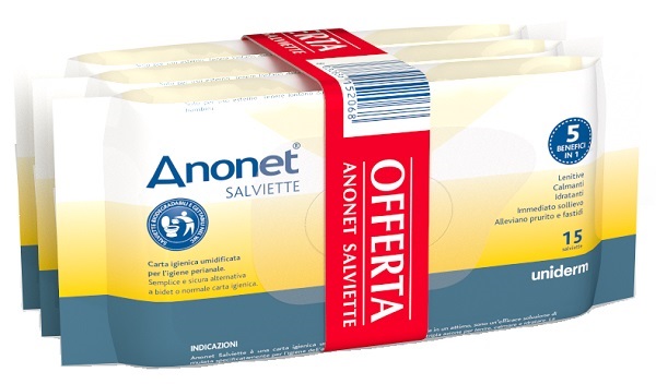 ANONET SALVIETTE 3 CONFEZIONI DA 15 PEZZI - Farmacia Del Monaco