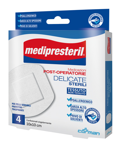 MEDICAZIONE POST OPERATORIA MEDIPRESTERIL DELICATA TNT 10X10CM 5 PEZZI - Farmacia Del Monaco