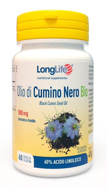 LONGLIFE OLIO DI CUMINO NERO BIO 60 PERLE IN GELATINA - Farmacia Del Monaco