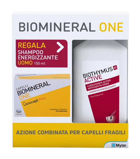 BIOMINERAL ONE LACTOCAPIL 30 COMPRESSE + BIOTHYMUS SHAMPOO UOMO ENERGIZZANTE 150 ML - Farmacia Del Monaco