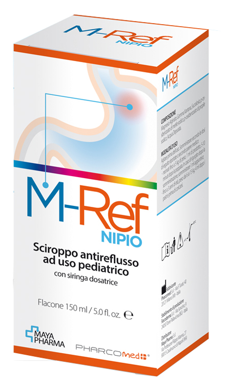 M-REF NIPIO SCIROPPO ANTIREFLUSSO AD USO PEDIATRICO 150 ML CON SIRINGA DOSATRICE - Farmacia Del Monaco