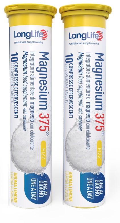 LONGLIFE MAGNESIUM 375 FIZZ 20 COMPRESSE EFFERVESCENTI DA 6,3 G - Farmacia Del Monaco