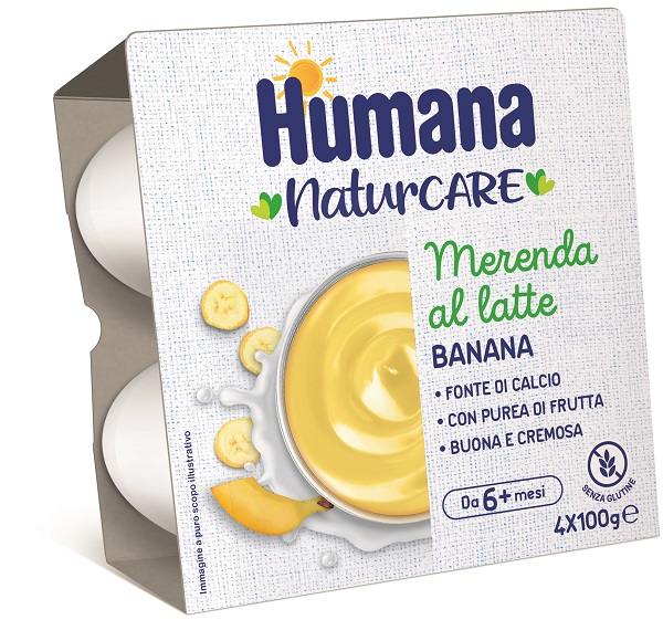 HUMANA MERENDA LATTE BANANA 4 PEZZI DA 100 G - Farmacia Del Monaco