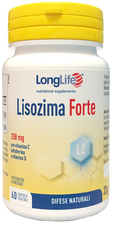 LONGLIFE LISOZIMA FORTE 60 CAPSULE VEGETALI DA 600 MG - Farmacia Del Monaco