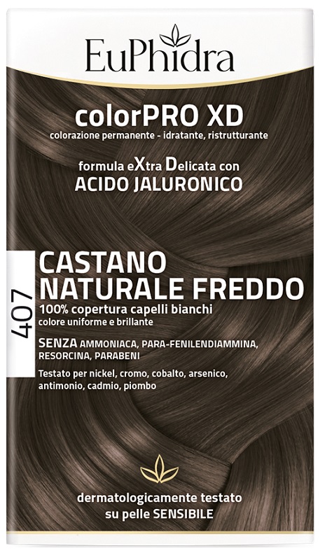 EUPHIDRA COLORPRO XD 407 CASTANO NATURALE F COLORE + ATTIVANTE + BALSAMO + CUFFIA + GUANTI - Farmacia Del Monaco