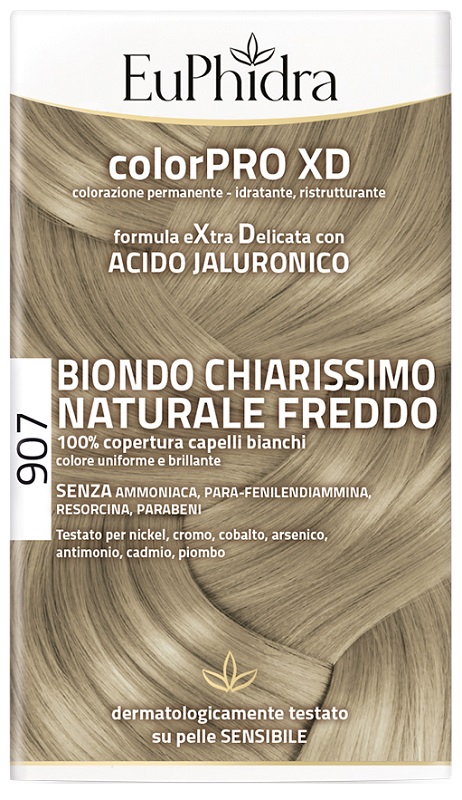 EUPHIDRA COLORPRO XD 907 BIONDO CHIARO MOGANO NATURALE F COLORE + ATTIVANTE + BALSAMO + CUFFIA + GUANTI - Farmacia Del Monaco
