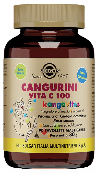 CANGURINI VITA C 100 90 TAVOLETTE MASTICABILI - Farmacia Del Monaco