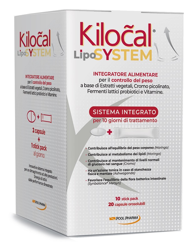 KILOCAL LYPO SYSTEM 20 COMPRESSE + 10 STICK OROSOLUBILI - Farmacia Del Monaco