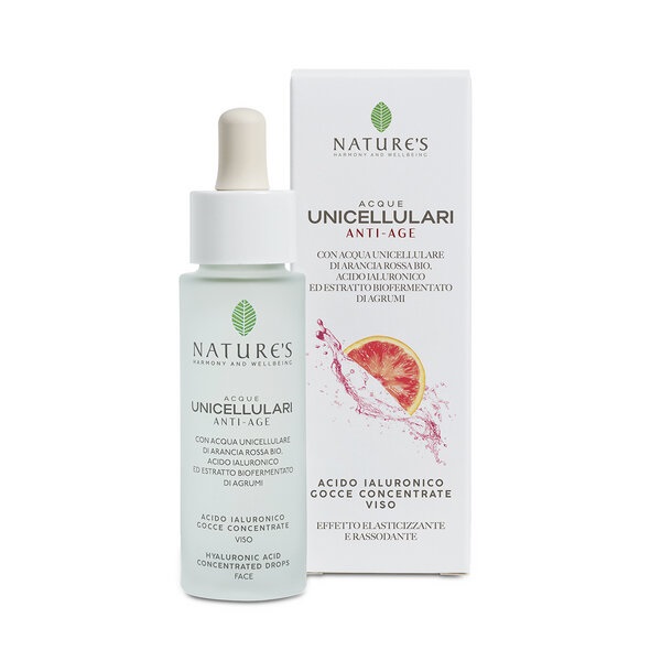 ACQUE UNICELLULARI ACIDO JALURONICO GOCCE VISO ANTI AGE ARANCIA ROSSA 30 ML NATURE'S - Farmacia Del Monaco