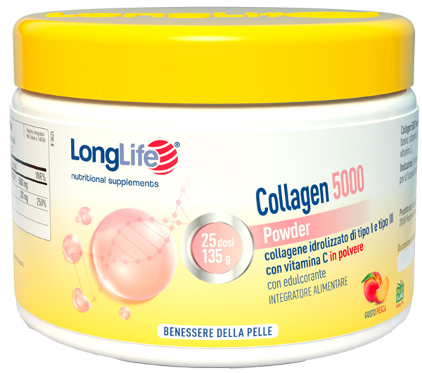 LONGLIFE COLLAGEN 5000 POWDER PESCA 130 G - Farmacia Del Monaco