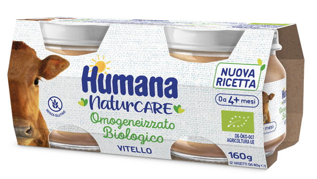 HUMANA OMOGENEIZZATO VITELLO BIOLOGICO 2 PEZZI 80 G - Farmacia Del Monaco