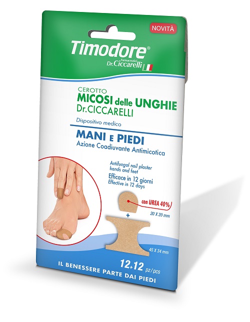 CEROTTO TIMODORE PER MICOSI UNGHIE MANI E PIEDI 12 + 12 PEZZI - Farmacia Del Monaco