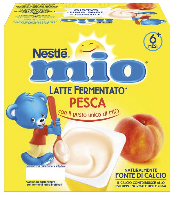 MIO MERENDA LATTE FERMENTATO PESCA 4X100 G - Farmacia Del Monaco