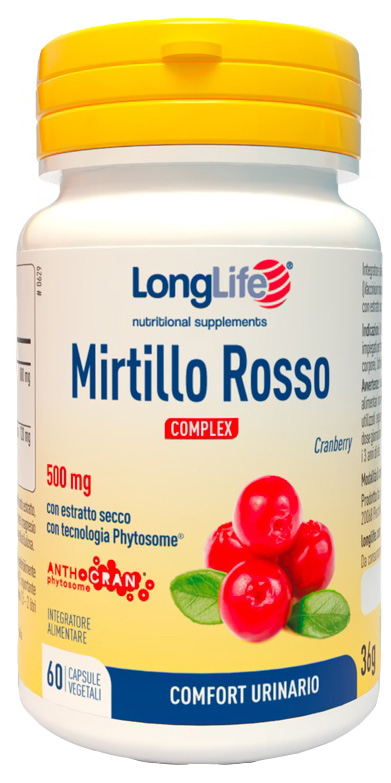 LONGLIFE MIRTILLO ROSSO COMPLEX 60 CAPSULE VEGETALI - Farmacia Del Monaco