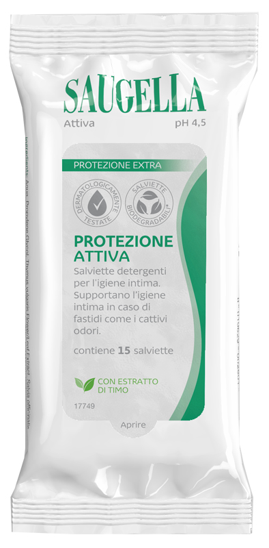 SAUGELLA ATTIVA SALVIETTINE 15 PEZZI - Farmacia Del Monaco
