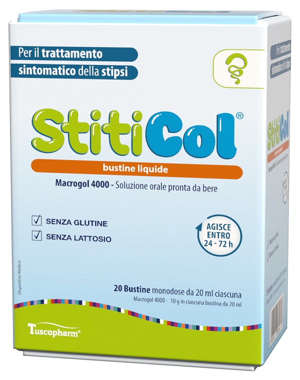 STITICOL 20 BUSTINE DA 20 ML SENZA GLUTINE SENZA LATTOSIO - Farmacia Del Monaco