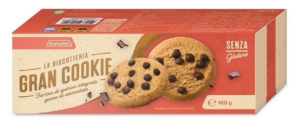 AGLUTEN GRAN COOKIE FARINA QUINOA INTEGRALE E GOCCE DI CIOCCOLATO 160 G - Farmacia Del Monaco