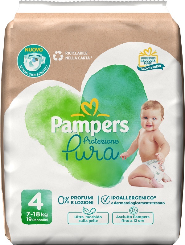PAMPERS PROTEZIONE PURA MAXI PANNOLINI 19 PEZZI - Farmacia Del Monaco