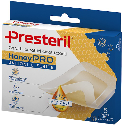 CEROTTO IDROATTIVO CICATRIZZANTE PRESTERIL HONEYPRO 5X7 CM 5 PEZZI - Farmacia Del Monaco