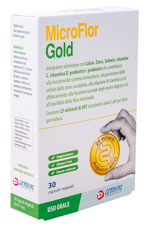 MICROFLOR GOLD 30 CAPSULE VEGETALI - Farmacia Del Monaco