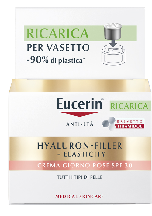 EUCERIN HYALURON-FILLER + ELASTICITY CREMA GIORNO ROSE' SPF30 RICARICA 50 ML - Farmacia Del Monaco