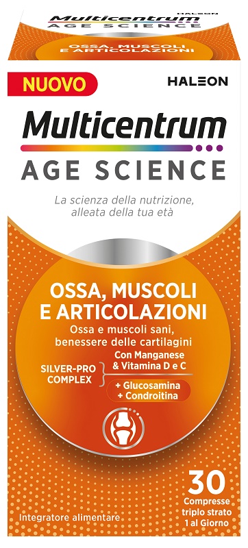 MULTICENTRUM AGE SCIENCE OSSA MUSCOLI ARTICOLAZIONI 30 COMPRESSE - Farmacia Del Monaco