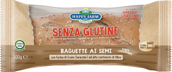 HAPPY FARM BAGUETTE SCURA SEMI 100 G - Farmacia Del Monaco