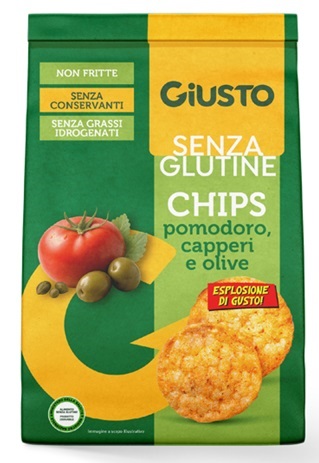 GIUSTO SENZA GLUTINE CHIPS POMODORO CAPPERI E OLIVE 40 G - Farmacia Del Monaco