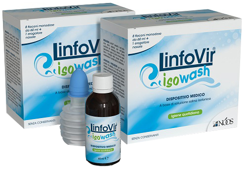 SOLUZIONE SALINA ISOTONICA LINFOVIR ISOWASH 2 ASTUCCI DA 8 FLACONI DA 60 ML - Farmacia Del Monaco