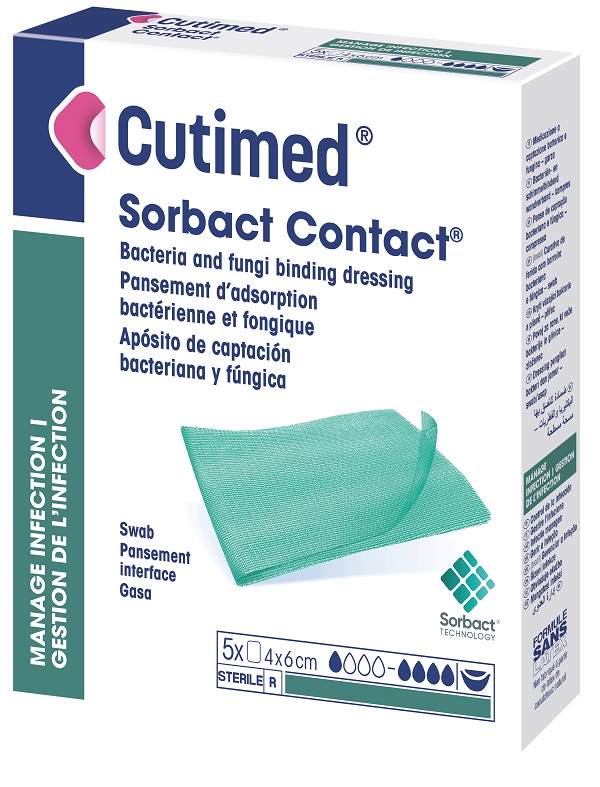 MEDICAZIONE IDROFOBICA CUTIMED SORBACT CONTACT 4X6 CM 5 PEZZI - Farmacia Del Monaco
