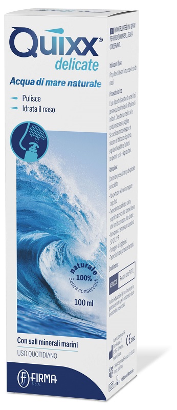 SOLUZIONE SPRAY PER IRRIGAZIONI NASALI QUIXX DELICATE ACQUA MARINA ISOTONICA 100 ML - Farmacia Del Monaco
