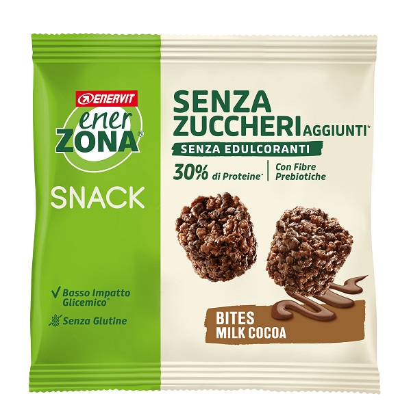 ENERZONA BITES MILK CHOCO SENZA ZUCCHERI AGGIUNTI 24 G - Farmacia Del Monaco