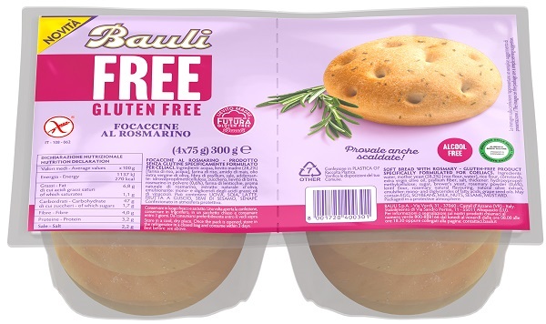 BAULI FREE FOCACCINE ROSMARINO 4 PEZZI DA 75 G - Farmacia Del Monaco