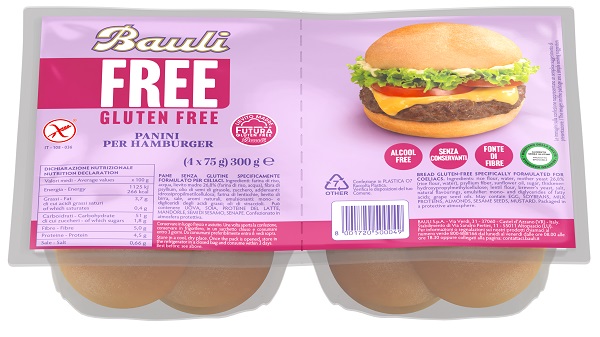 BAULI FREE PANINI HAMBURGER 4 PEZZI DA 75 G - Farmacia Del Monaco
