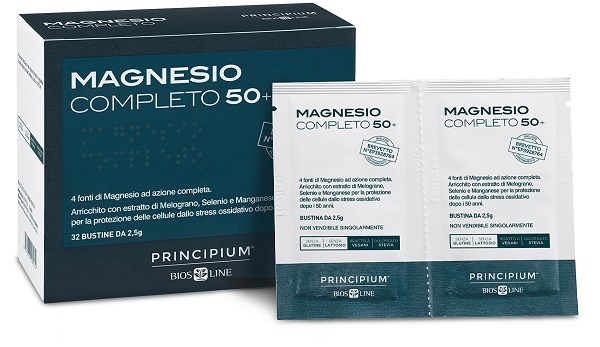 PRINCIPIUM MAGNESIO COMPLETO BREVETTATO 50+ 32 BUSTINE DA 2,5 G - Farmacia Del Monaco