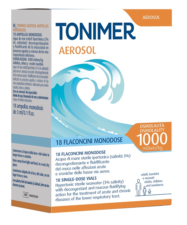 TONIMER AEROSOL 1000MOSM/KG 18 FLACONCINI MONODOSE DA 3 ML - Farmacia Del Monaco