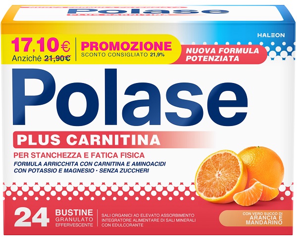 POLASE PLUS CARNITINA PROMO 24 BUSTINE GRANULATO EFFERVESCENTE DA 6,8 G - Farmacia Del Monaco