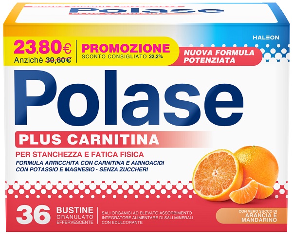 POLASE PLUS CARNITINA PROMO 36 BUSTINE GRANULATO EFFERVESCENTE DA 6,8 G - Farmacia Del Monaco