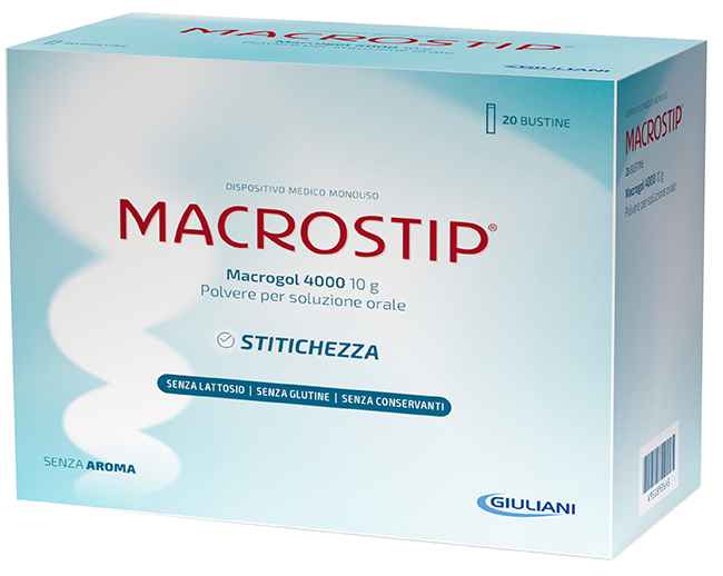 MACROSTIP 20 BUSTINE 10 G SENZA GLUTINE SENZA LATTOSIO - Farmacia Del Monaco