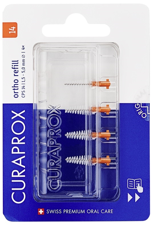 CURAPROX CPS 14 ORTHO REFILL ARANCIONI 4 SCOVOLINI - Farmacia Del Monaco