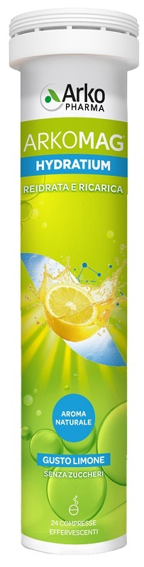 ARKOMAG HYDRATIUM REIDRATA E RICARICA LIMONE 24 COMPRESSE EFFERVESCENTI SENZA ZUCCHERI CON EDULCORANTE - Farmacia Del Monaco