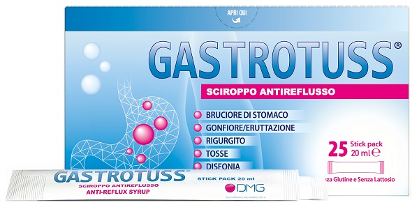 GASTROTUSS 25 STICK PACK DA 20 ML SCIROPPO ANTIREFLUSSO - Farmacia Del Monaco