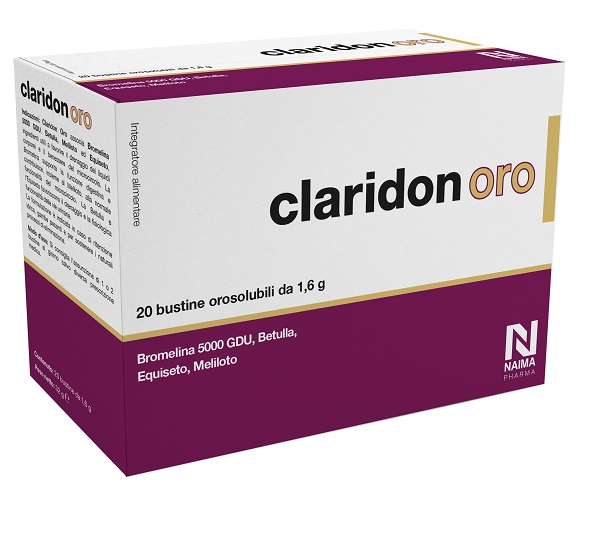 CLARIDON ORO 20 BUSTINE OROSOLUBILI DA 1,6 G - Farmacia Del Monaco