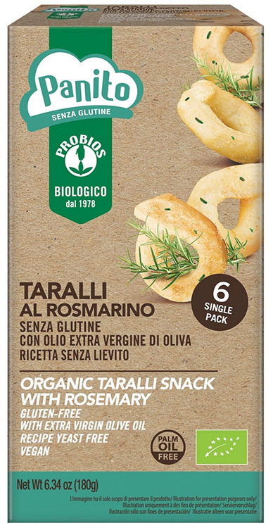 PANITO TARALLI ROSMARINO SENZA GLUTINE E SENZA LIEVITO 180 G - Farmacia Del Monaco