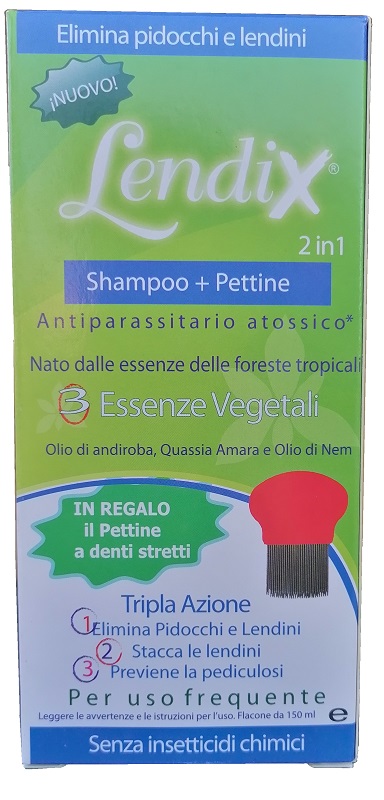 LENDIX SHAMPOO PLUS 150 ML + PETTINE ANTI PIDOCCHI 2 IN 1 - Farmacia Del Monaco