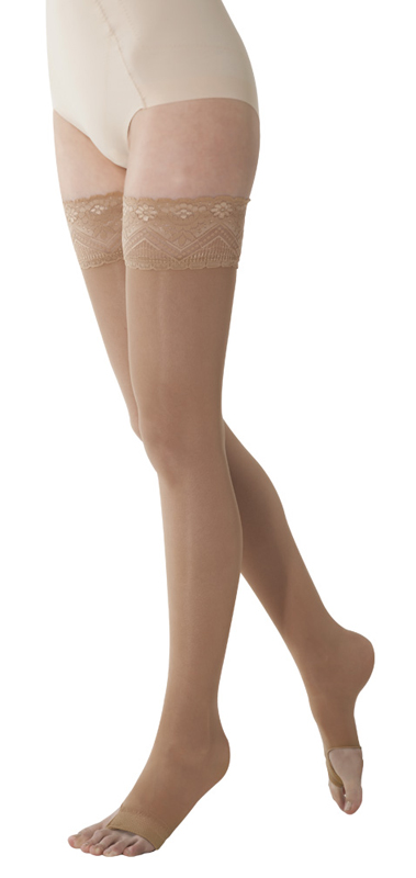 MARILYN 140 PUNTA APERTA CALZA AUTOREGGENTE CAMEL 4XL - Farmacia Del Monaco