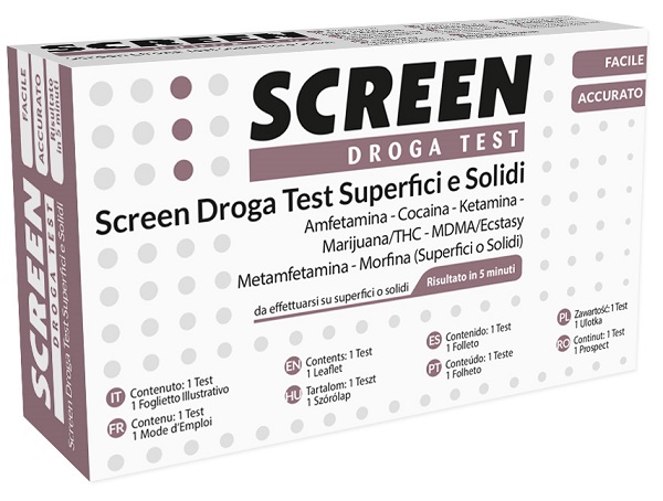 SCREEN DROGA TEST 7 DROGHE SU SUPERFICI SOLIDI O POLVERI - Farmacia Del Monaco