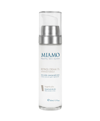 MIAMO LONGEVITY PLUS RETINOL CREAM 1% ADVANCED FORMULA 50 ML - Farmacia Del Monaco