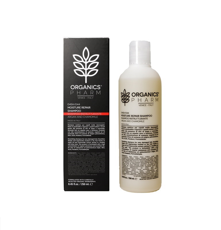 ORGANICS PHARM MOISTURE REPAIR SHAMPOO ARGAN OIL AND CHAMOMILLE 250 ML - Farmacia Del Monaco